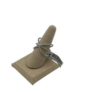 HENRI BENDEL LUXE PAVE ORBITAL CUFF RING SILVER SIZE 10 NWT $128